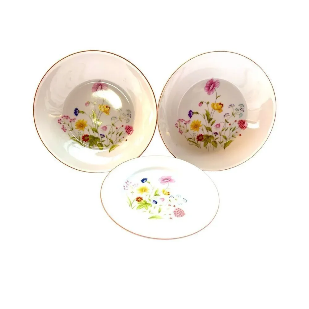 Set of 2 STRATFORD MIKASA CHINA BOWLS  & 1 SALAD PLATE  “SUMMER MELODY”